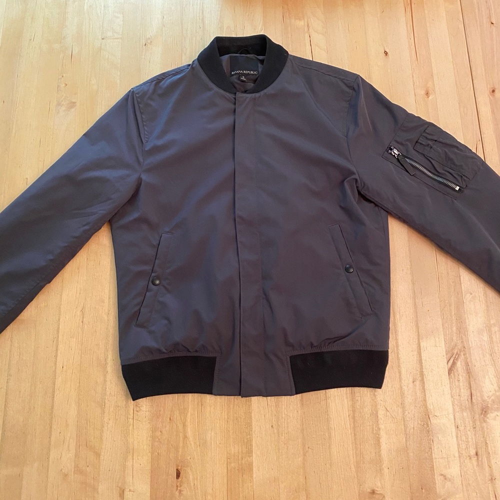 Banana Republic, deep charcoal bomber jacket